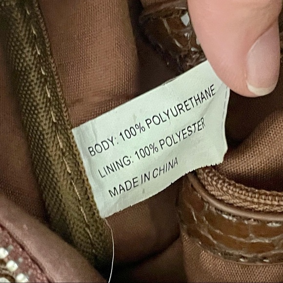 Steve Madden Brown Faux Alligator Crossbody Shoulder Bag Purse - Picture 9 of 10